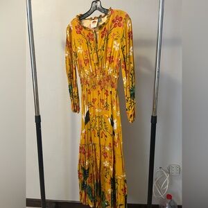FARM Rio Vibrant Yellow Floral Maxi Dress